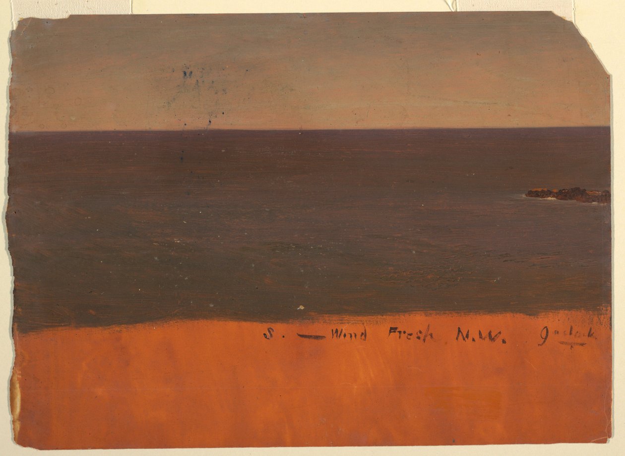 Piirros, Mainen rannikko, n. 1850 tekijältä Frederic Edwin Church
