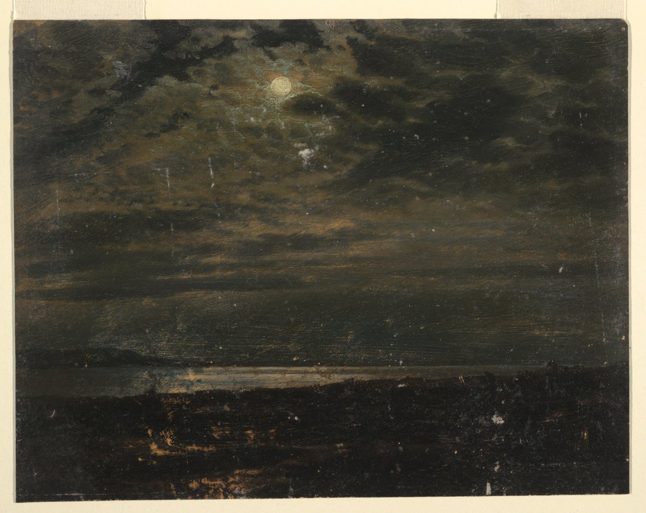 Piirros, Mainen rannikko  kuunvalo, 1845-55 tekijältä Frederic Edwin Church