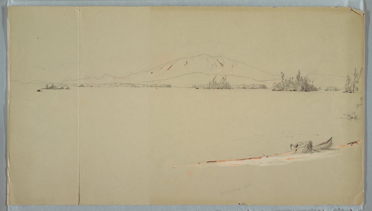 Piirros, Millinocket Lake, Maine, syyskuu 1878. tekijältä Frederic Edwin Church
