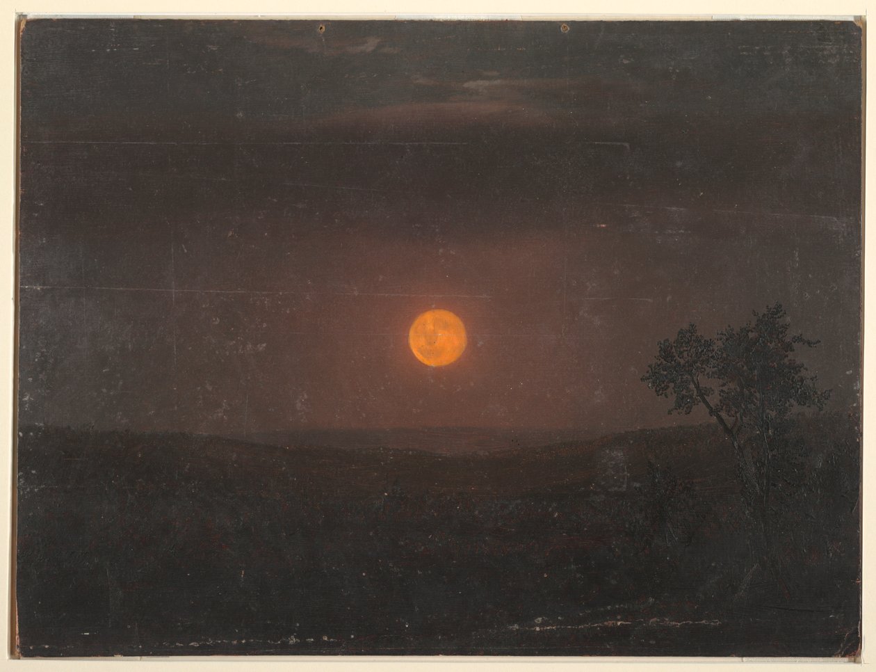 Piirros, Kuunvalo, Churchin tila, n. 1865. tekijältä Frederic Edwin Church