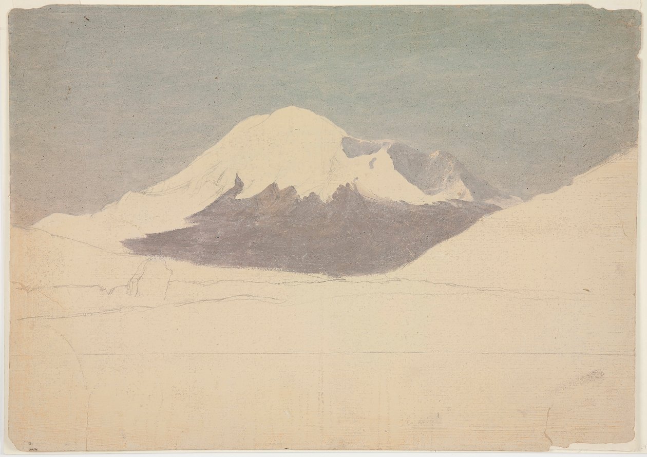Piirros, Chimborazo-vuori, Ecuador, heinäkuu 1857 tekijältä Frederic Edwin Church