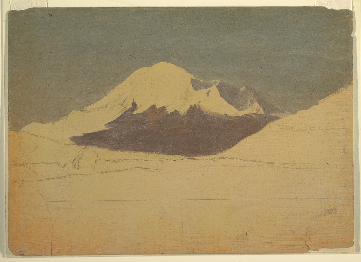 Piirros, Chimborazo-vuori, Ecuador, heinäkuu 1857 tekijältä Frederic Edwin Church