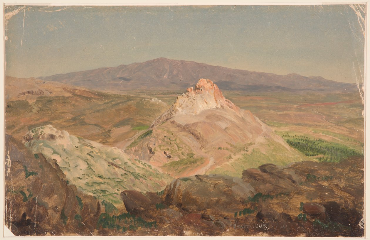 Piirros, Mount Pentelicus, huhtikuu 1869 tekijältä Frederic Edwin Church