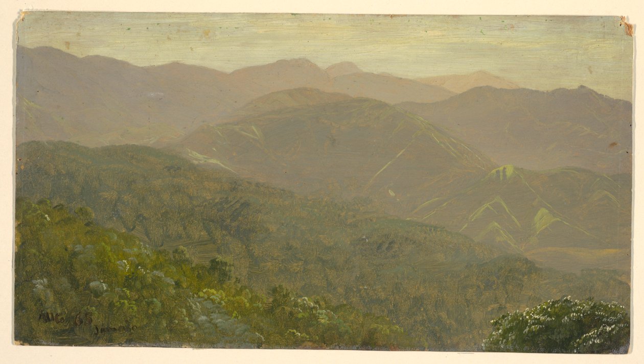 Piirros, vuoristomaisema, elokuu 1865 tekijältä Frederic Edwin Church