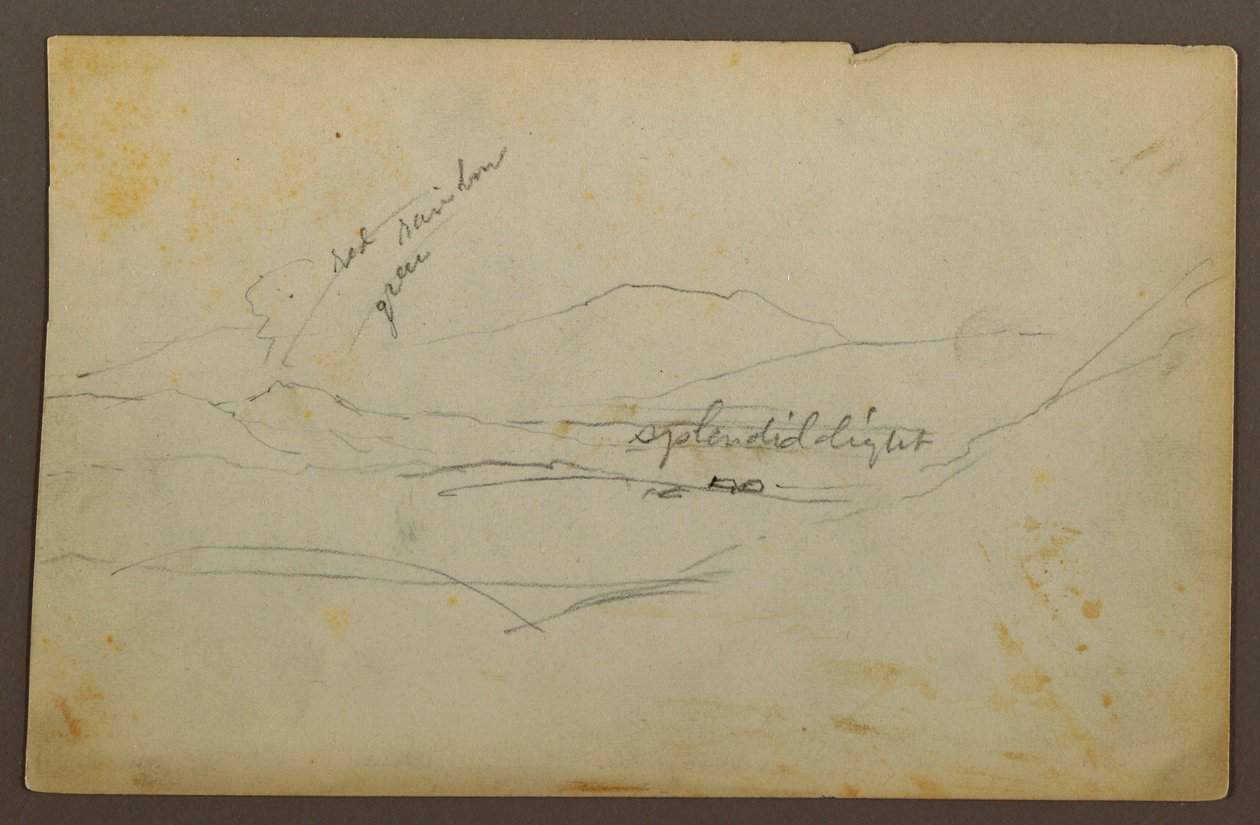 Piirros, vuoristomaisema, Kolumbia tai Ecuador, 1853 tekijältä Frederic Edwin Church