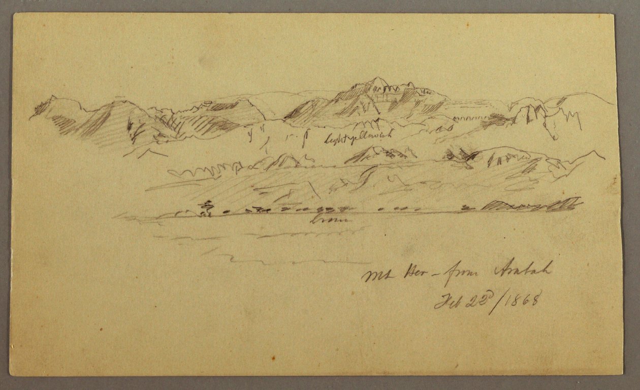 Piirros, Mountain Peaks, 22. helmikuuta 1868. tekijältä Frederic Edwin Church