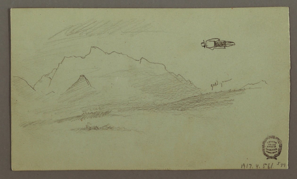 Piirros, Vuorenhuiput, mahdollisesti 1868 tekijältä Frederic Edwin Church