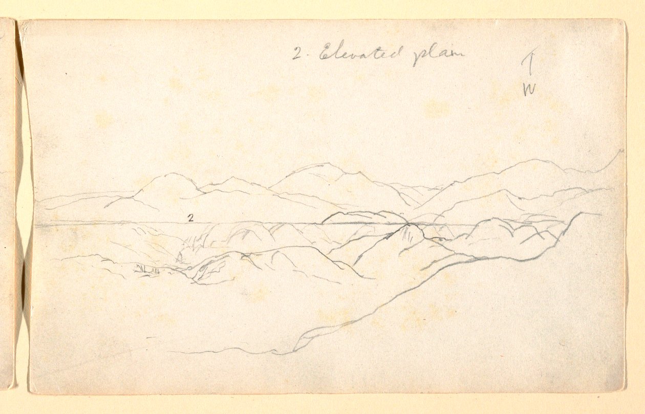 Piirros, Vuoristomaisema, Kolumbia, 1853 tekijältä Frederic Edwin Church