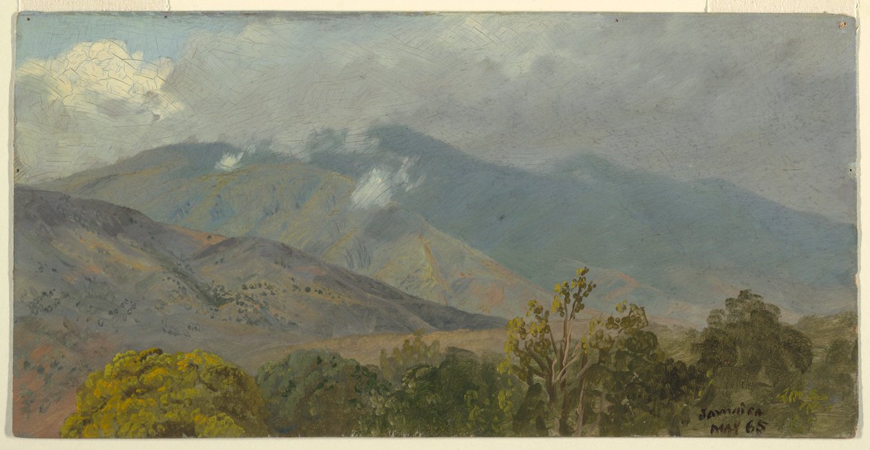 Piirros, vuoristomaisema, toukokuu 1865 tekijältä Frederic Edwin Church
