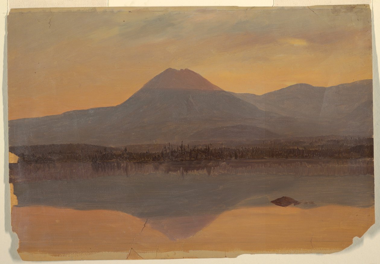 Drawing, Mt. Katahdin from Lake Katahdin, 1860–70 tekijältä Frederic Edwin Church