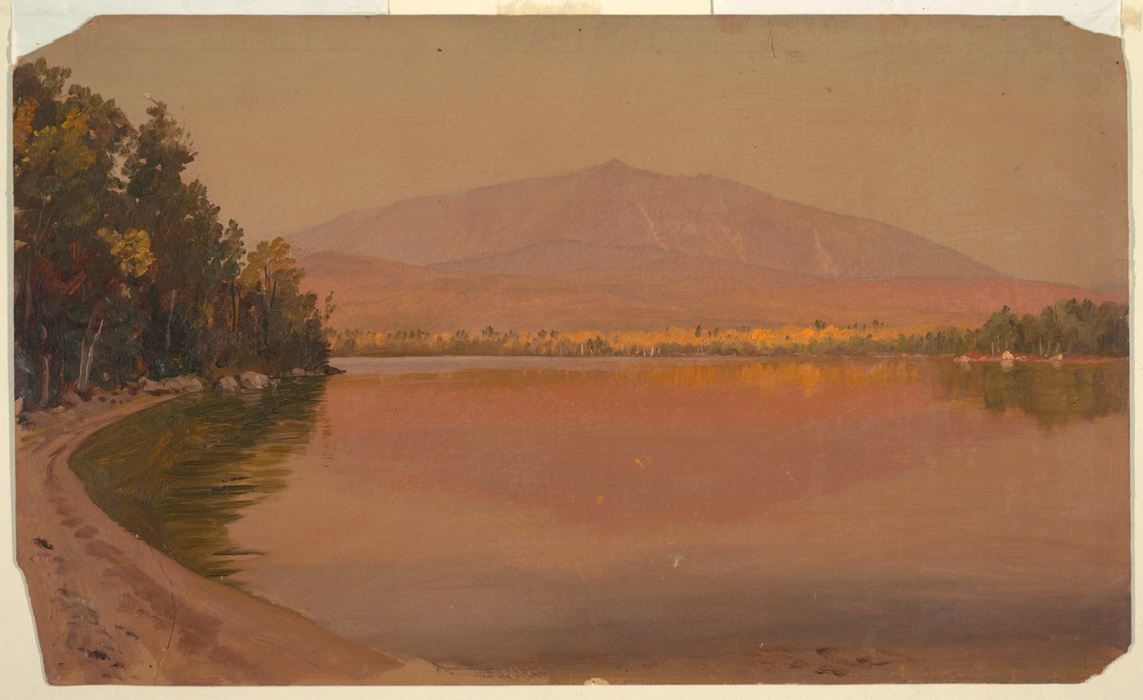 Piirros, Katahdin-vuori Togue Pondista, 1878. tekijältä Frederic Edwin Church