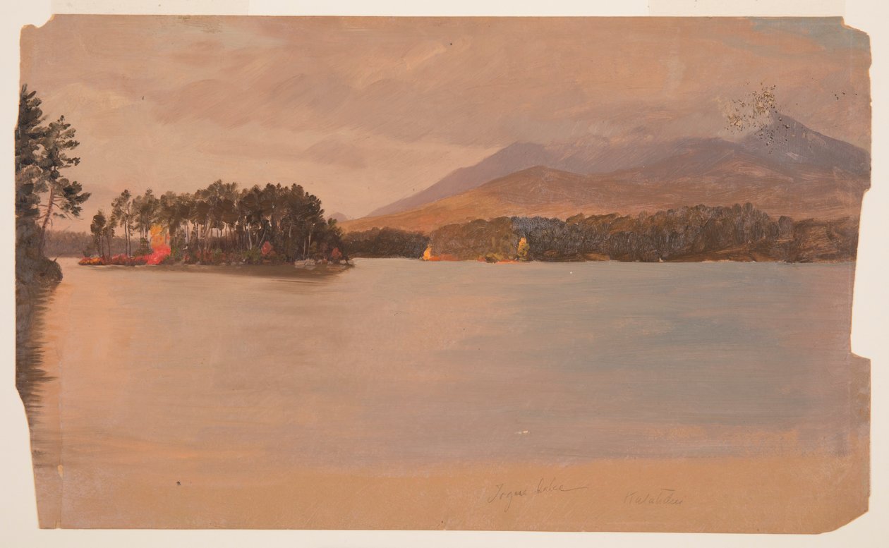 Piirros, Katahdin-vuori Togue Pondista, 1878. tekijältä Frederic Edwin Church