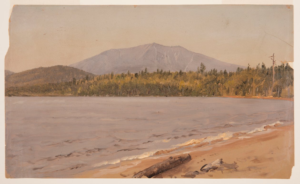 Piirros, Katahdin-vuori Togue Pondista, mahdollisesti 1878. tekijältä Frederic Edwin Church