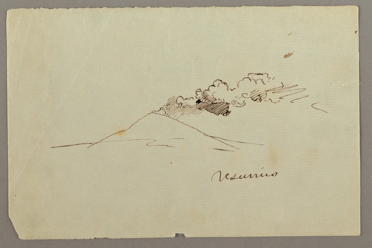 Piirros, Vesuvius ja savu, mahdollisesti 1868-69. tekijältä Frederic Edwin Church