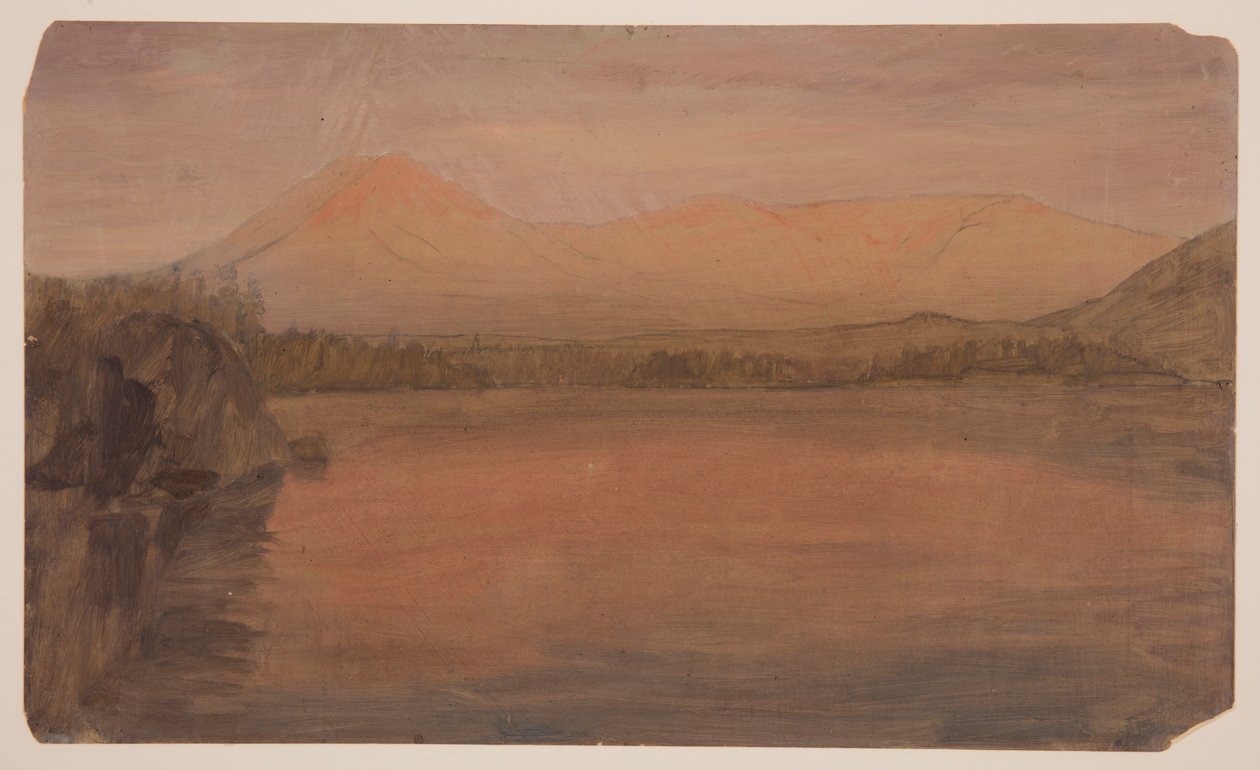 Piirustus, Mts. Katahdin ja Turner Katahdinjärveltä, 1860-78. tekijältä Frederic Edwin Church