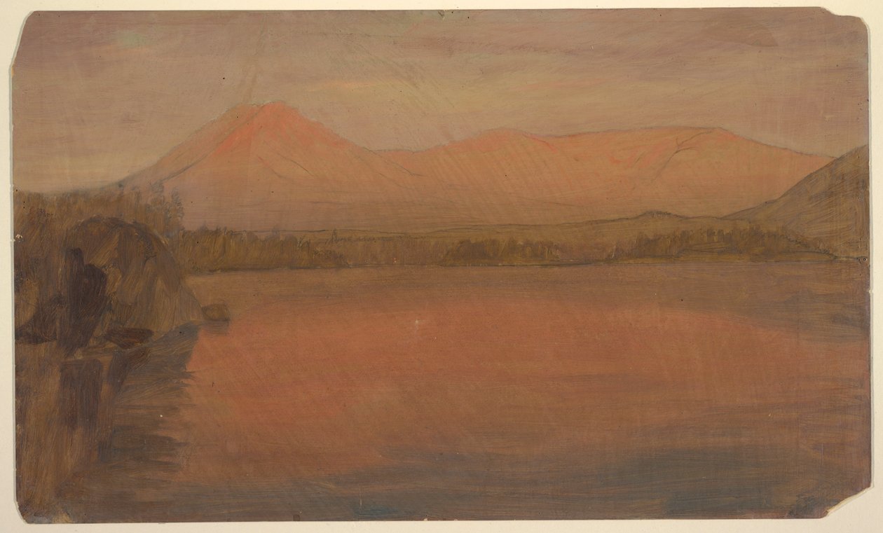 Piirustus, Mts. Katahdin ja Turner Katahdinjärveltä, 1860-78. tekijältä Frederic Edwin Church