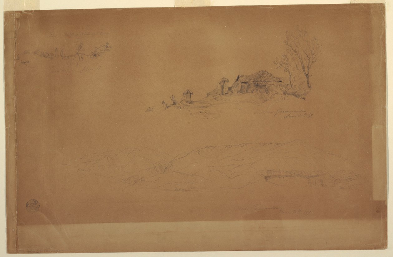 Piirros, Guarandan lähellä, Ecuador, 10. kesäkuuta 1857. tekijältä Frederic Edwin Church