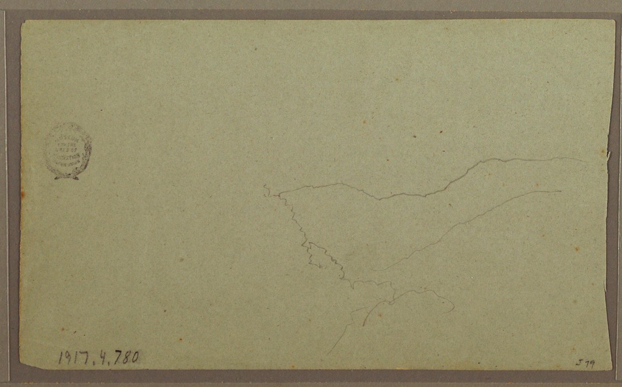 Piirros, lähellä San Miguelia, Ecuador; Kääntöpuoli: Keskeneräinen vuoristoluonnos, 2. kesäkuuta 1857. tekijältä Frederic Edwin Church