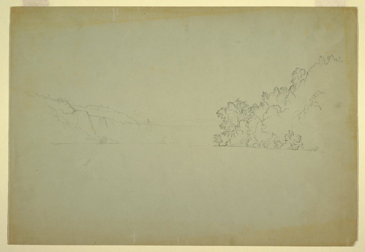 Piirros, Niagaran putoukset luoteesta, 1856 tekijältä Frederic Edwin Church