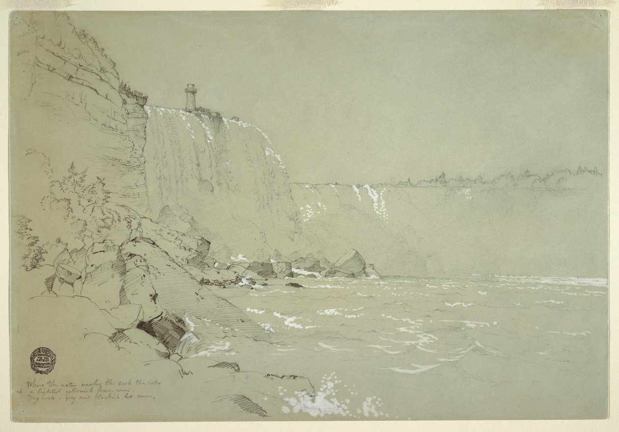 Piirros, Niagaran putoukset ja Terrapin-torni, 1856. tekijältä Frederic Edwin Church