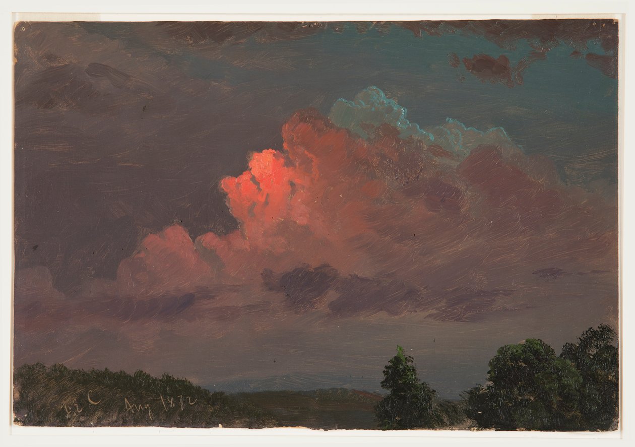 Piirros, yön laskeutuminen Olanan lähellä, elokuu 1872 tekijältä Frederic Edwin Church