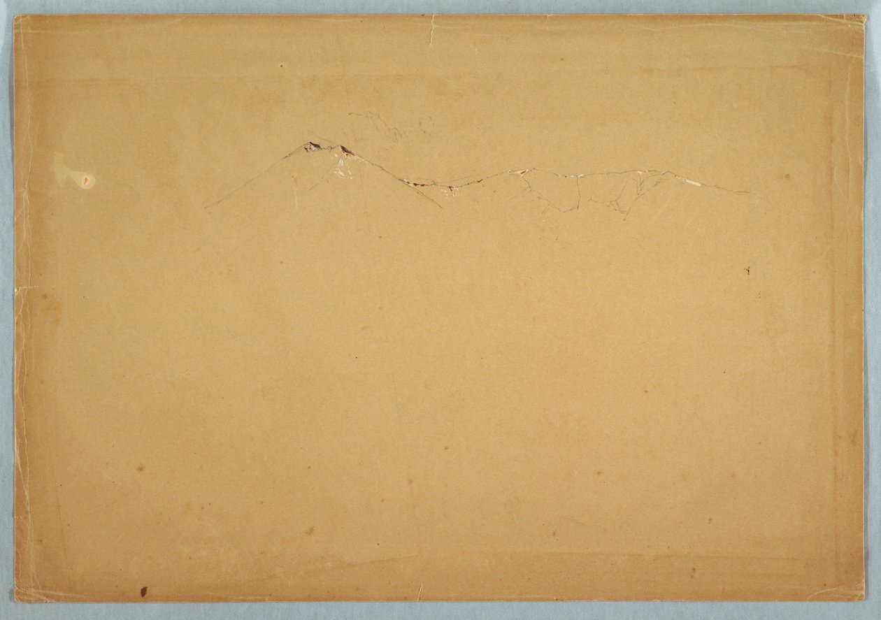 Piirros, Katahdin-vuoren ääriviivat, Maine, n. 1856-60. tekijältä Frederic Edwin Church