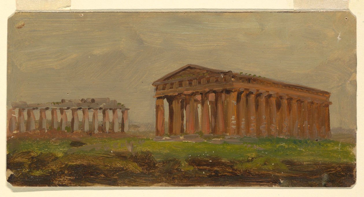 Piirros, Paestum, Neptunuksen temppeli, 1868 tekijältä Frederic Edwin Church