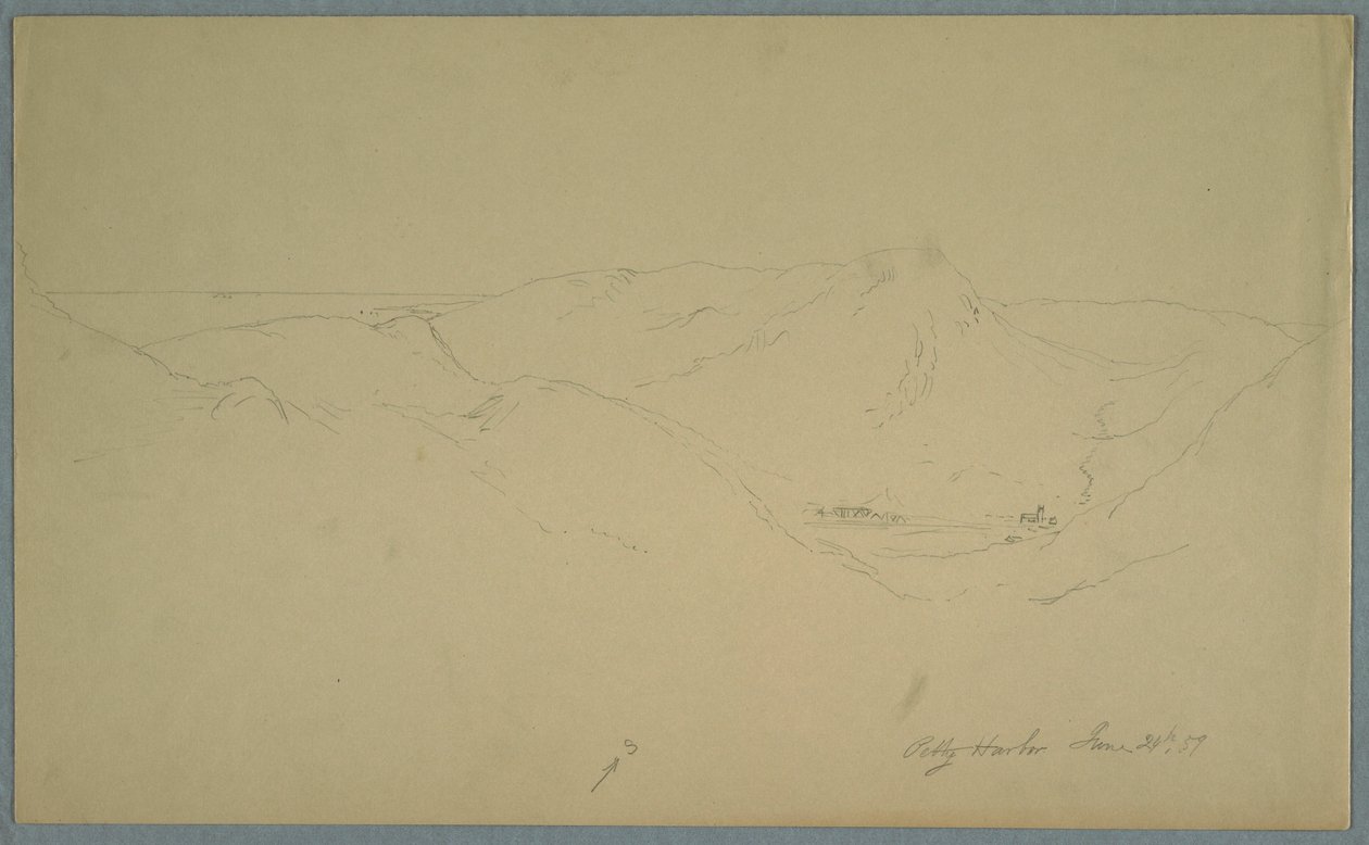 Piirros, Petty satama, 24. kesäkuuta 1859. tekijältä Frederic Edwin Church