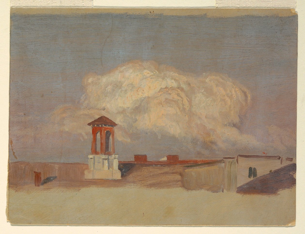 Piirros, Italialaisen kaupungin katot, 1868-69. tekijältä Frederic Edwin Church