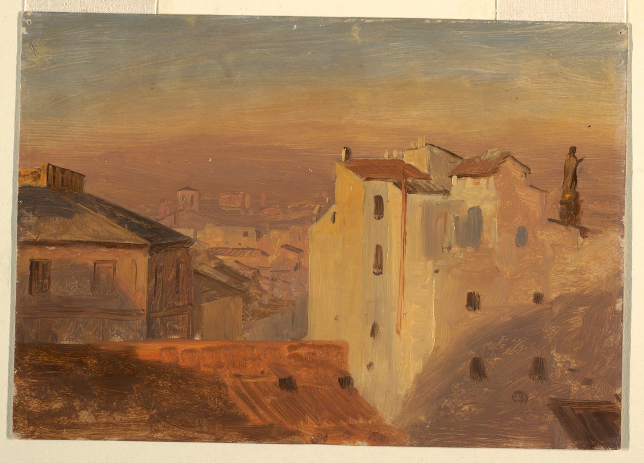 Piirros, Kattoja, Rooma, Italia, 1868-69. tekijältä Frederic Edwin Church