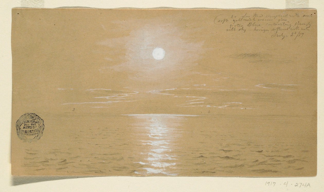 Piirustus, Merimaisemat, Newfoundland, 6. heinäkuuta 1859, 1859, 1859 tekijältä Frederic Edwin Church