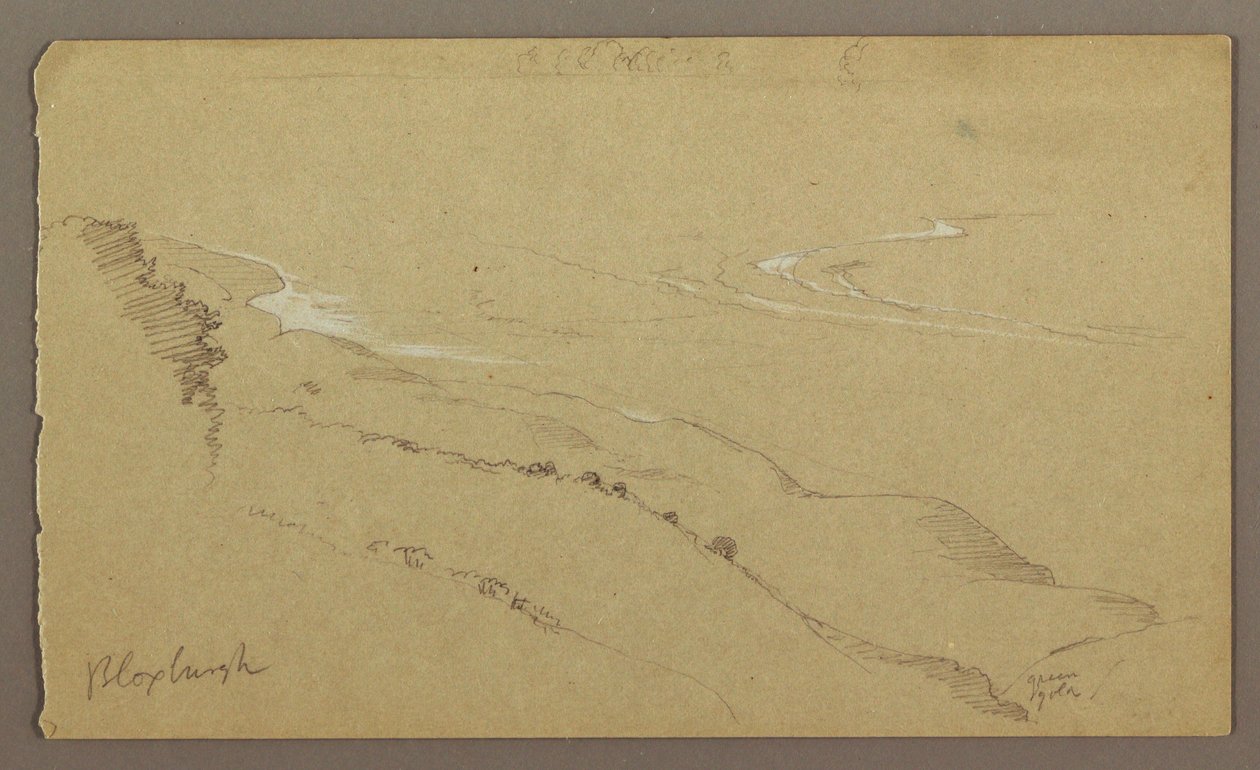 Piirros, Ranta ja meri, "Bloxburgh", elokuu 1865. tekijältä Frederic Edwin Church