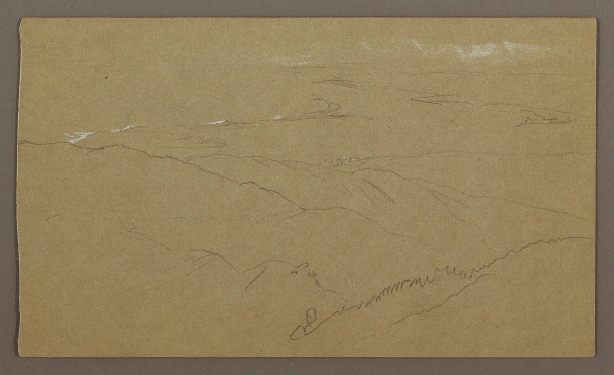 Piirros, Ranta ja meri, "Bloxburgh", elokuu 1865. tekijältä Frederic Edwin Church
