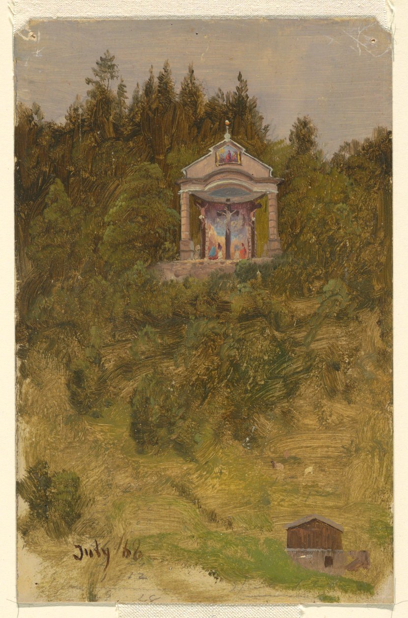 Piirros, pyhäkkö, Baijeri, heinäkuu 1868 tekijältä Frederic Edwin Church
