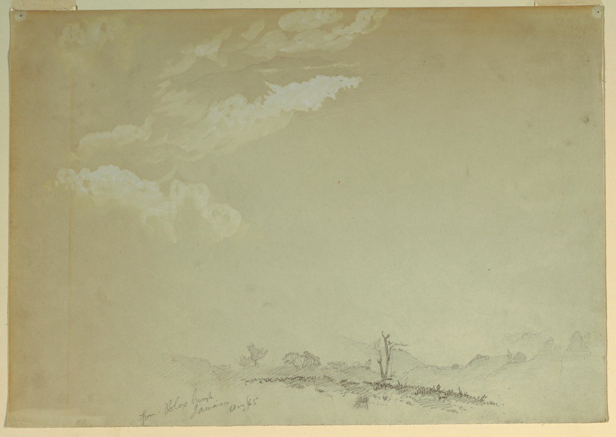 Piirustus, luonnoksia, Bloxburgh, Jamaika, 1865 tekijältä Frederic Edwin Church