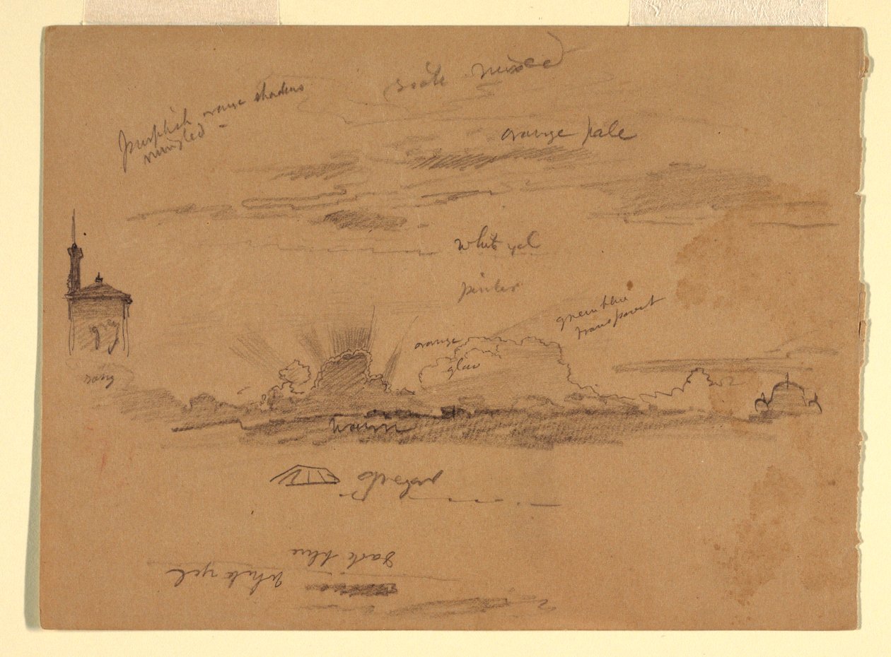 Piirros, Luonnoksia Roomasta, Italiasta, marraskuu 1868. tekijältä Frederic Edwin Church