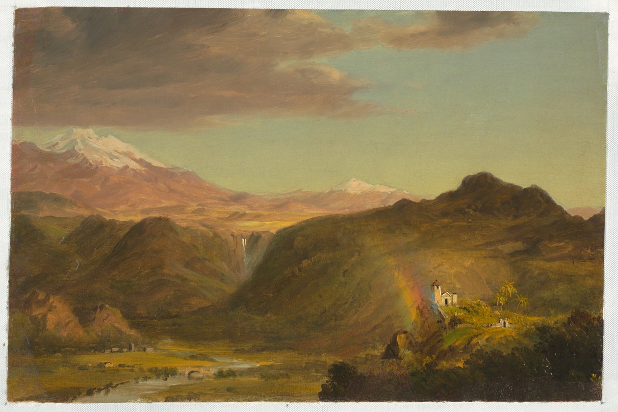 Piirustus, Etelä-Amerikan maisema, 1854 tekijältä Frederic Edwin Church