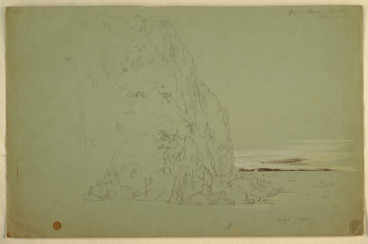 Piirustus, "Eteläinen pää", 1851 tekijältä Frederic Edwin Church