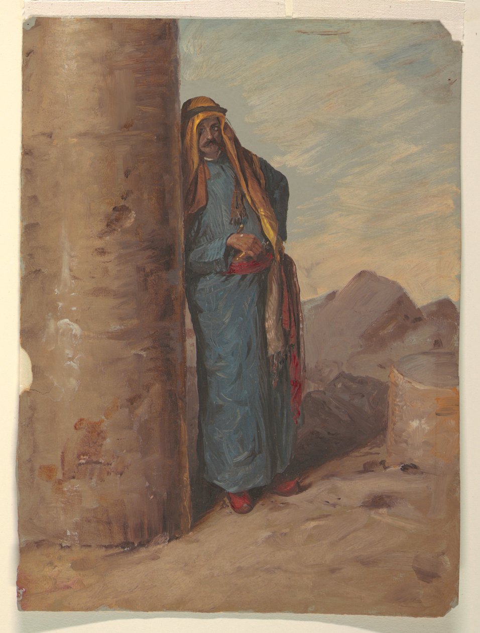 Piirros, Seisova beduiini, 1868 tekijältä Frederic Edwin Church