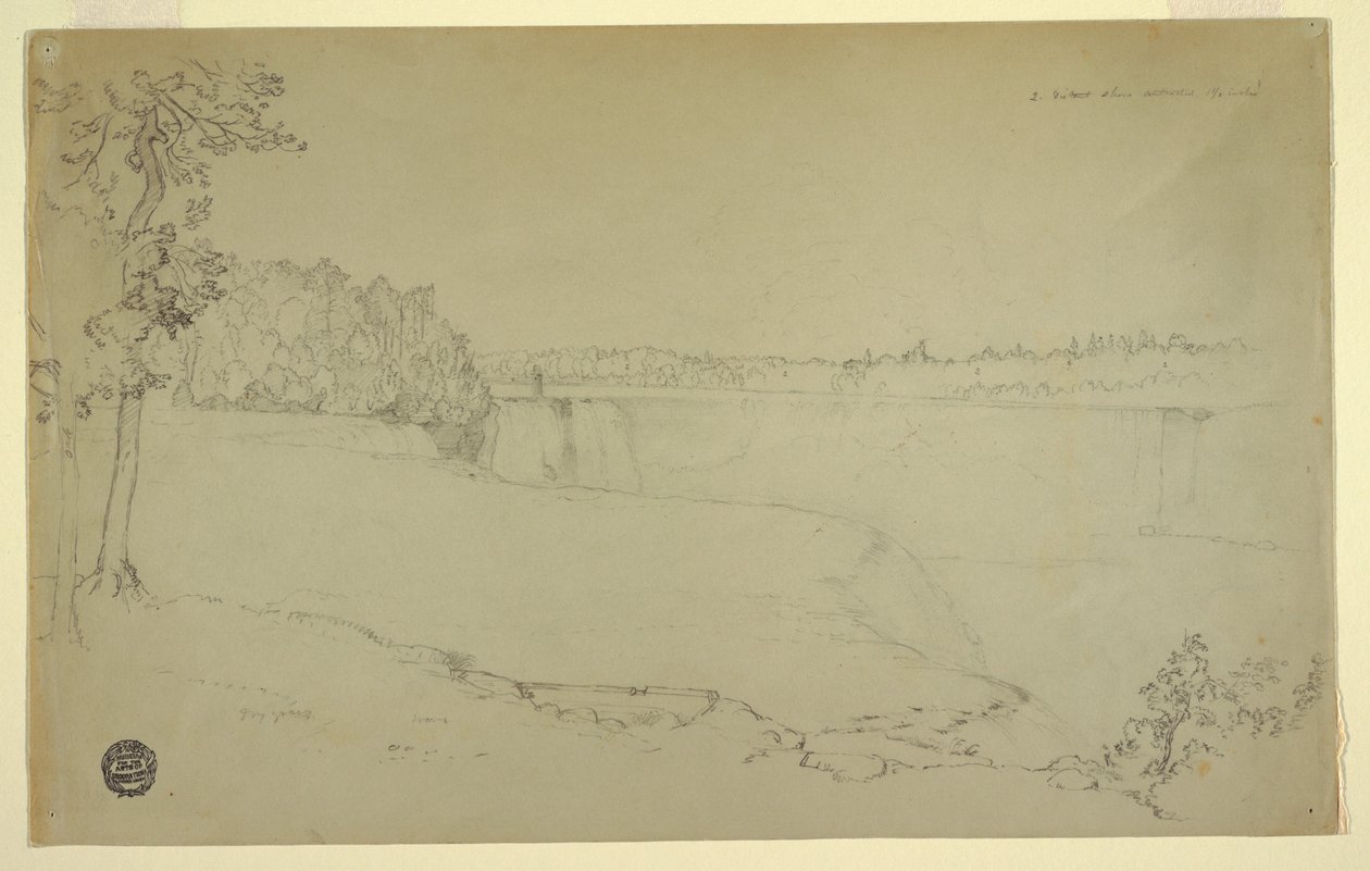 Piirtäminen, tutkimukset. Niagaran putoukset, luultavasti 1856. tekijältä Frederic Edwin Church