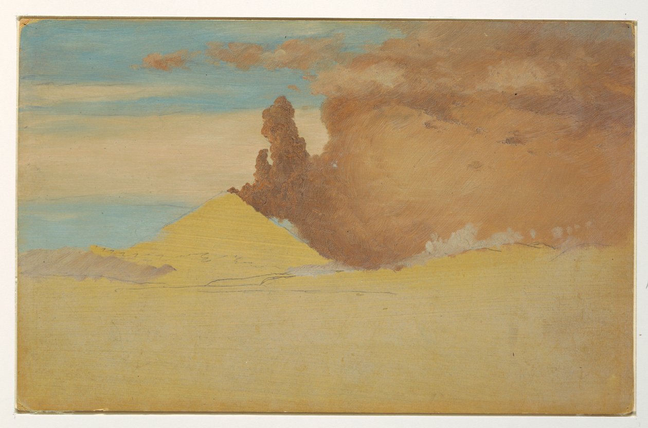 Piirros, Tutkimus Cotopaxista, purkautuva, Ecuador, 1853. tekijältä Frederic Edwin Church