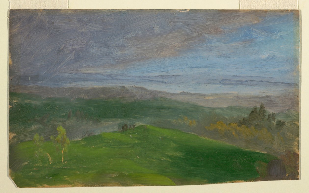 Piirros, Kesänäkymä, Hudson Valley, New York, 1870-80 tekijältä Frederic Edwin Church
