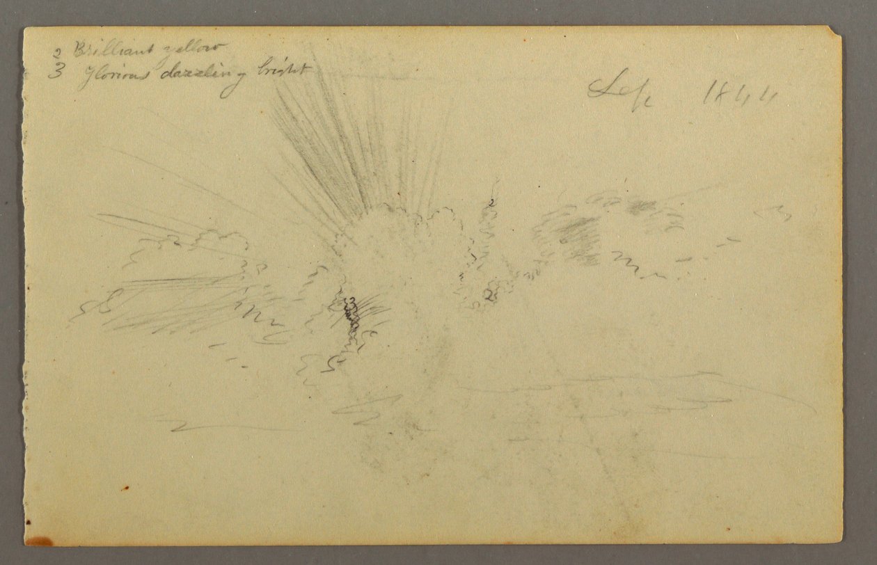 Piirros, Aurinko pilvien takana, 1844 tekijältä Frederic Edwin Church
