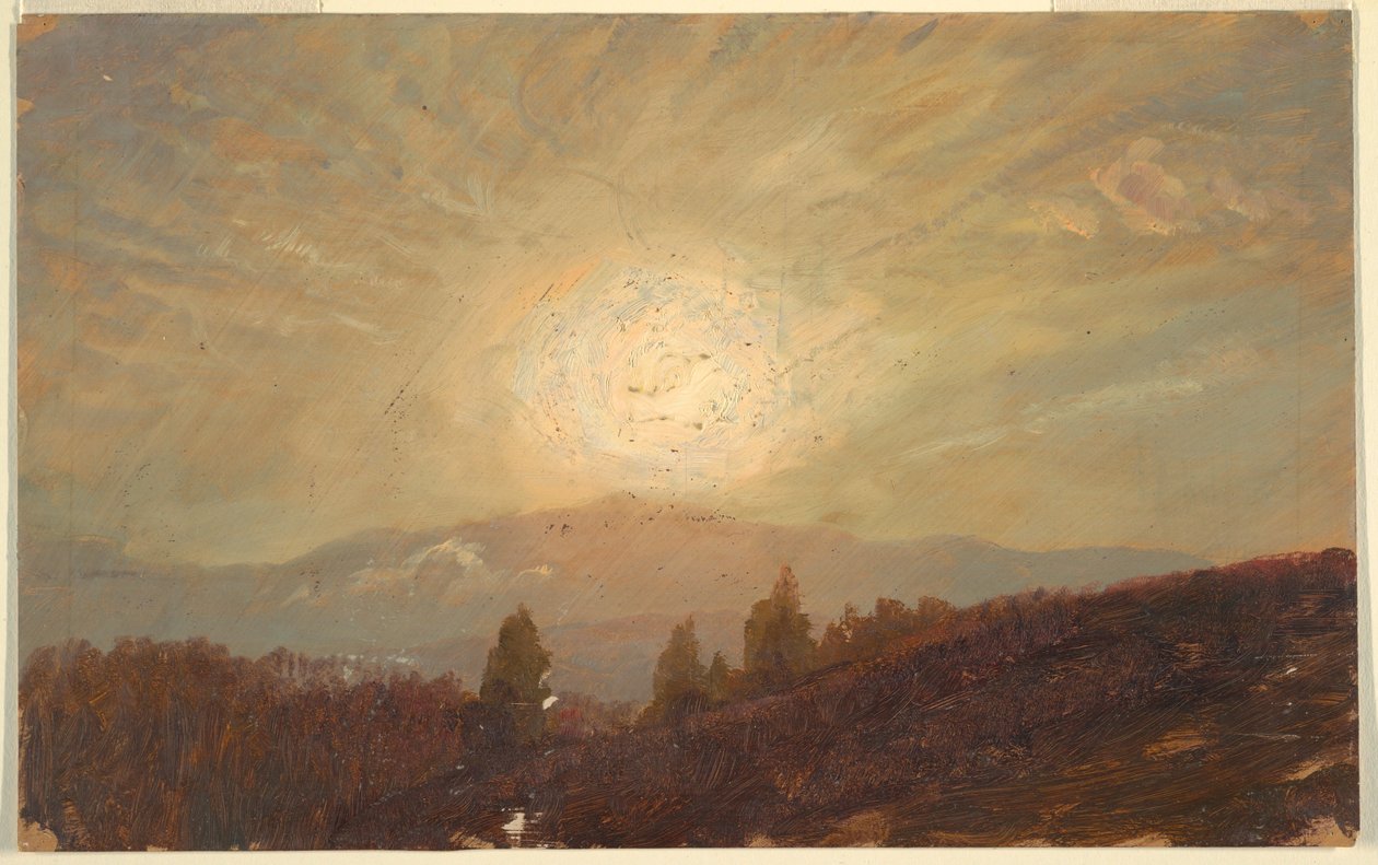 Piirros, auringonlasku, 1855-65 tekijältä Frederic Edwin Church