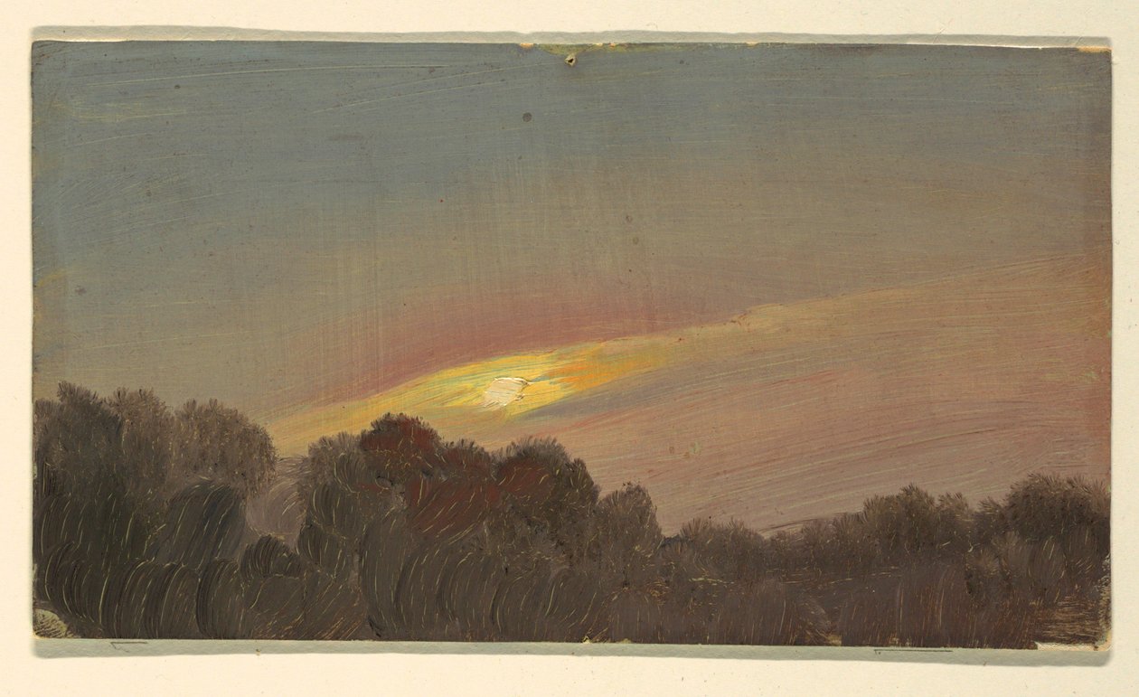 Piirros, auringonlasku, 1865-66 tekijältä Frederic Edwin Church