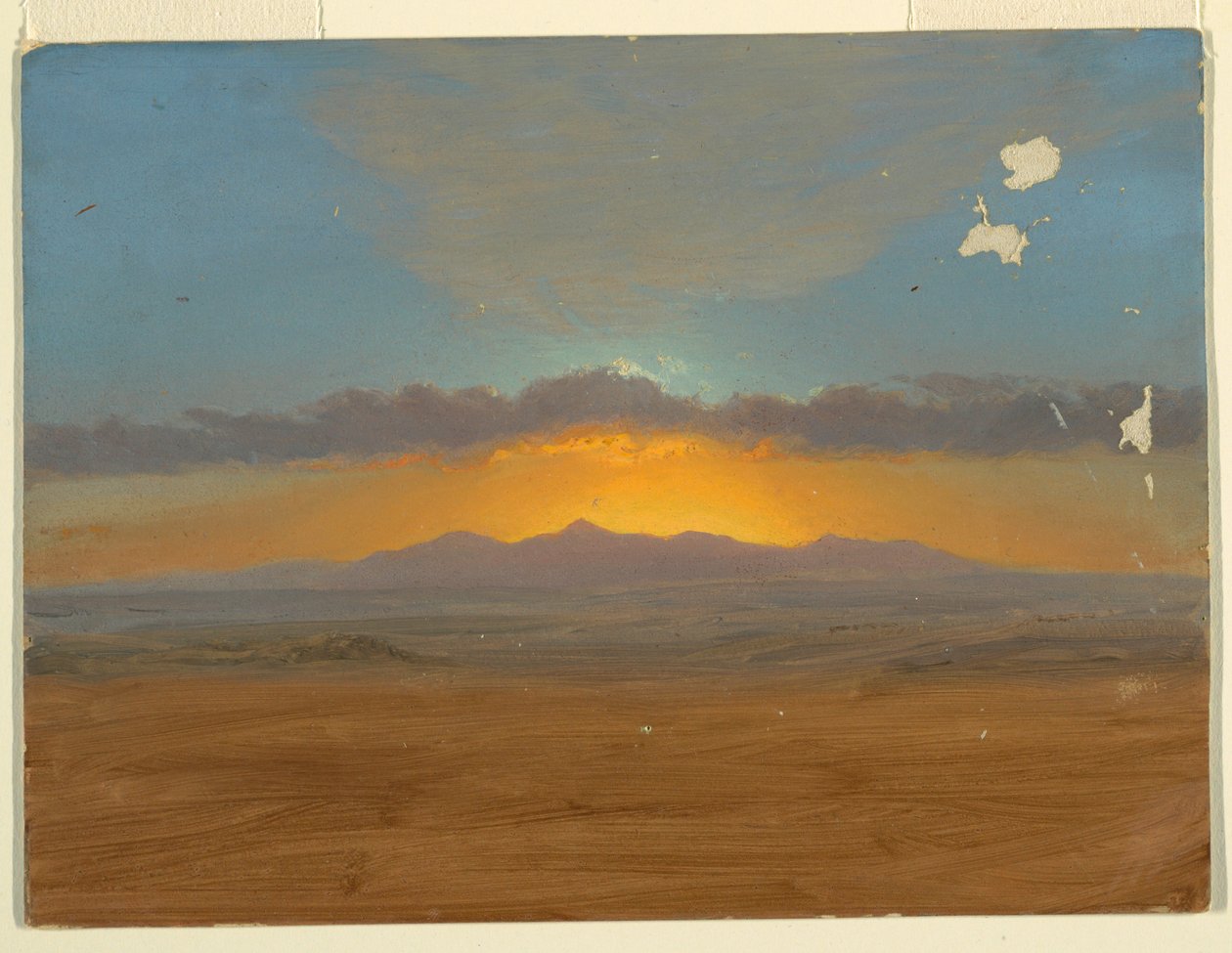 Piirros, auringonlasku, 1865-66 tekijältä Frederic Edwin Church