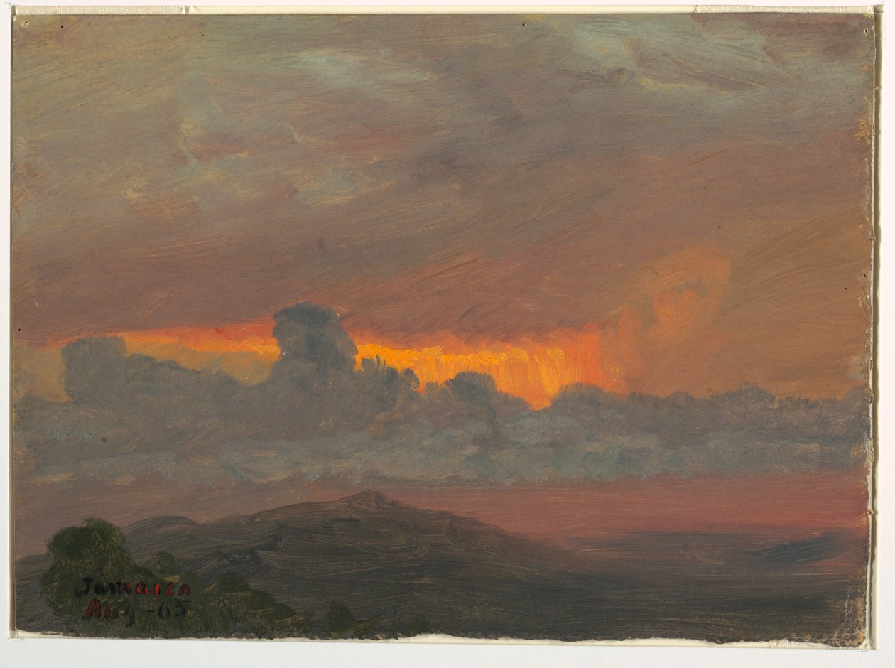Piirros, auringonlasku, elokuu 1865 tekijältä Frederic Edwin Church