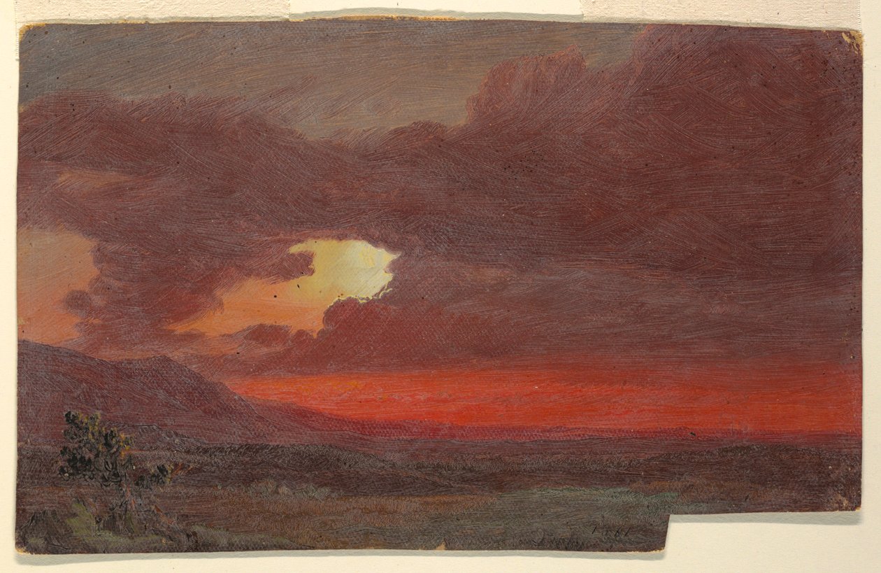 Piirros, auringonlasku, Hudson, New York, heinäkuu 1861 tekijältä Frederic Edwin Church