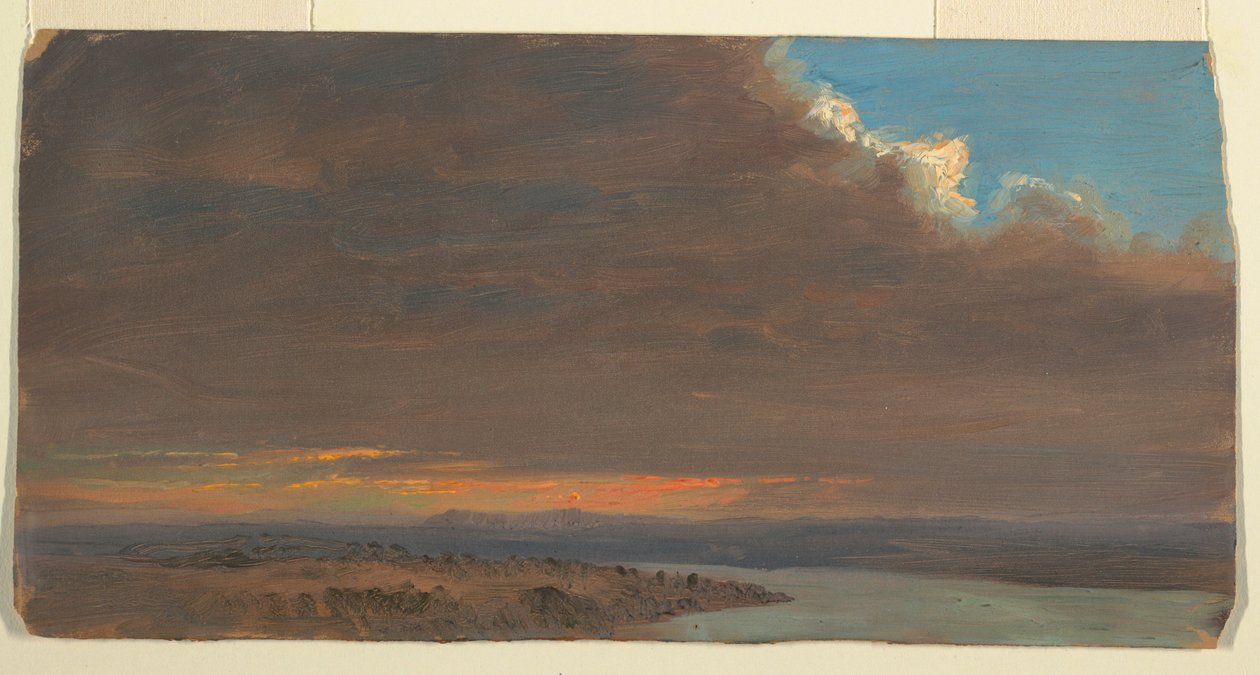 Piirros, Auringonlasku, Hudsonin laakso, New York, 1870-80. tekijältä Frederic Edwin Church