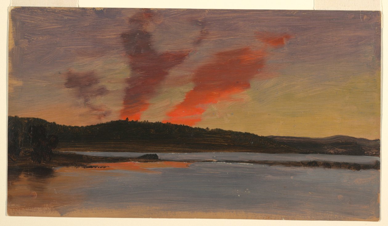 Piirros, Auringonlasku lähellä Bar Harboria, Maine, n. 1862. tekijältä Frederic Edwin Church